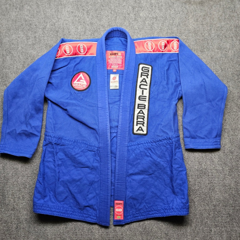 Gracie Barra Equipe GB BJJ Kimono Gi Jacket Blue A2 20th Anniversary Edition